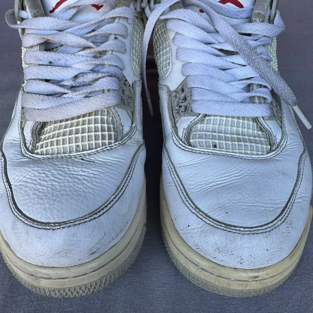 Size 9.5 - Jordan‎ 4 Retro Mid White Oreo Grey White Leather (CT8527-100)